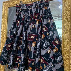 1950s Style Vintage Retro Pinup Harry Potter Print Skirt
